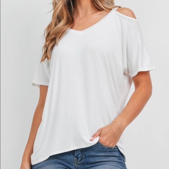 Cold Shoulder Flutter Sleeve Top